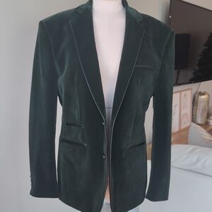 Philosophy Green and Black Velvet Blazer